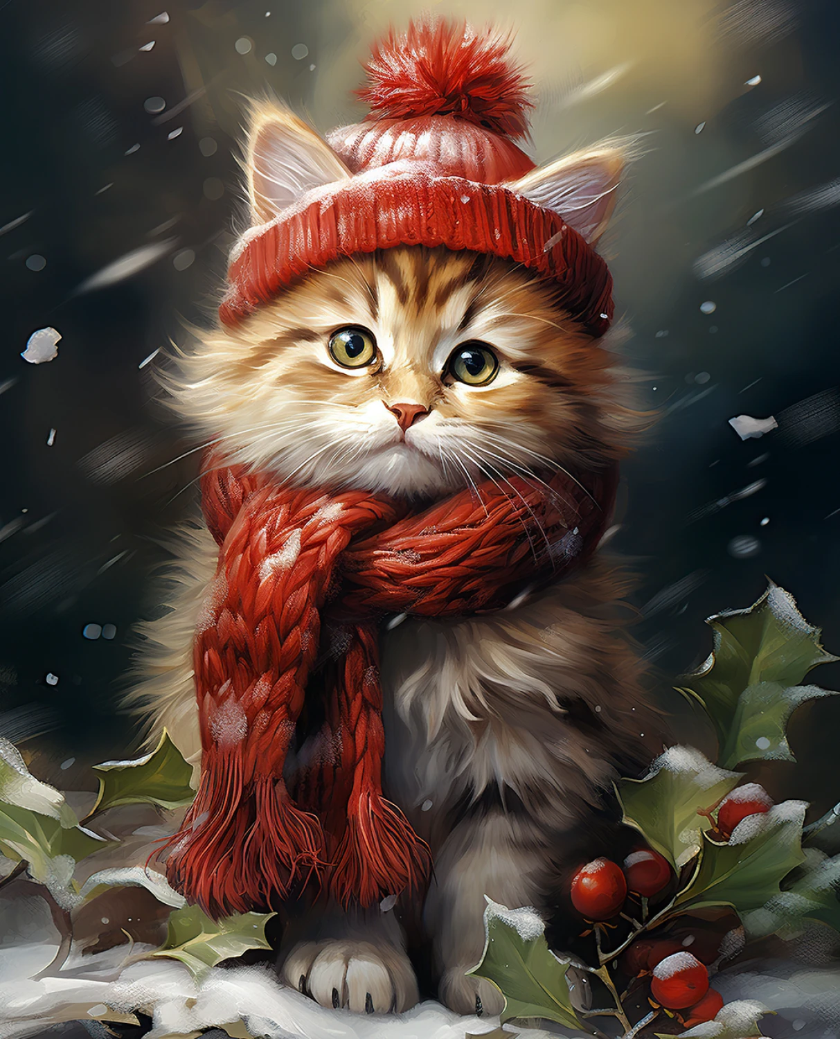 Christmas Kitten 68845 Multi 36 Inch Digital Panel David Textiles