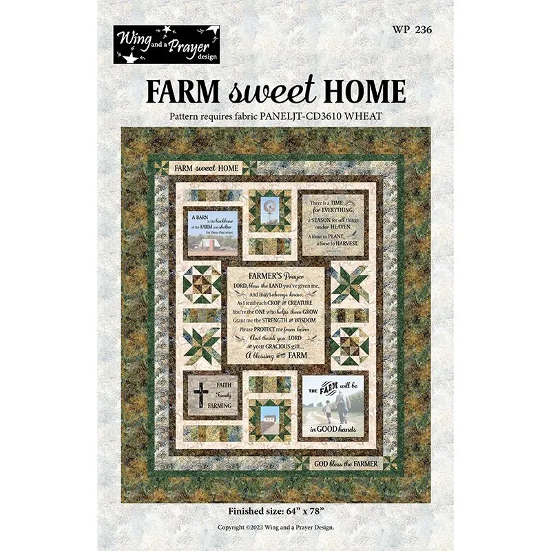 Farm Sweet Farm Prayer Panel Quilt Kit Wing and A Prayer Timeless Treasures