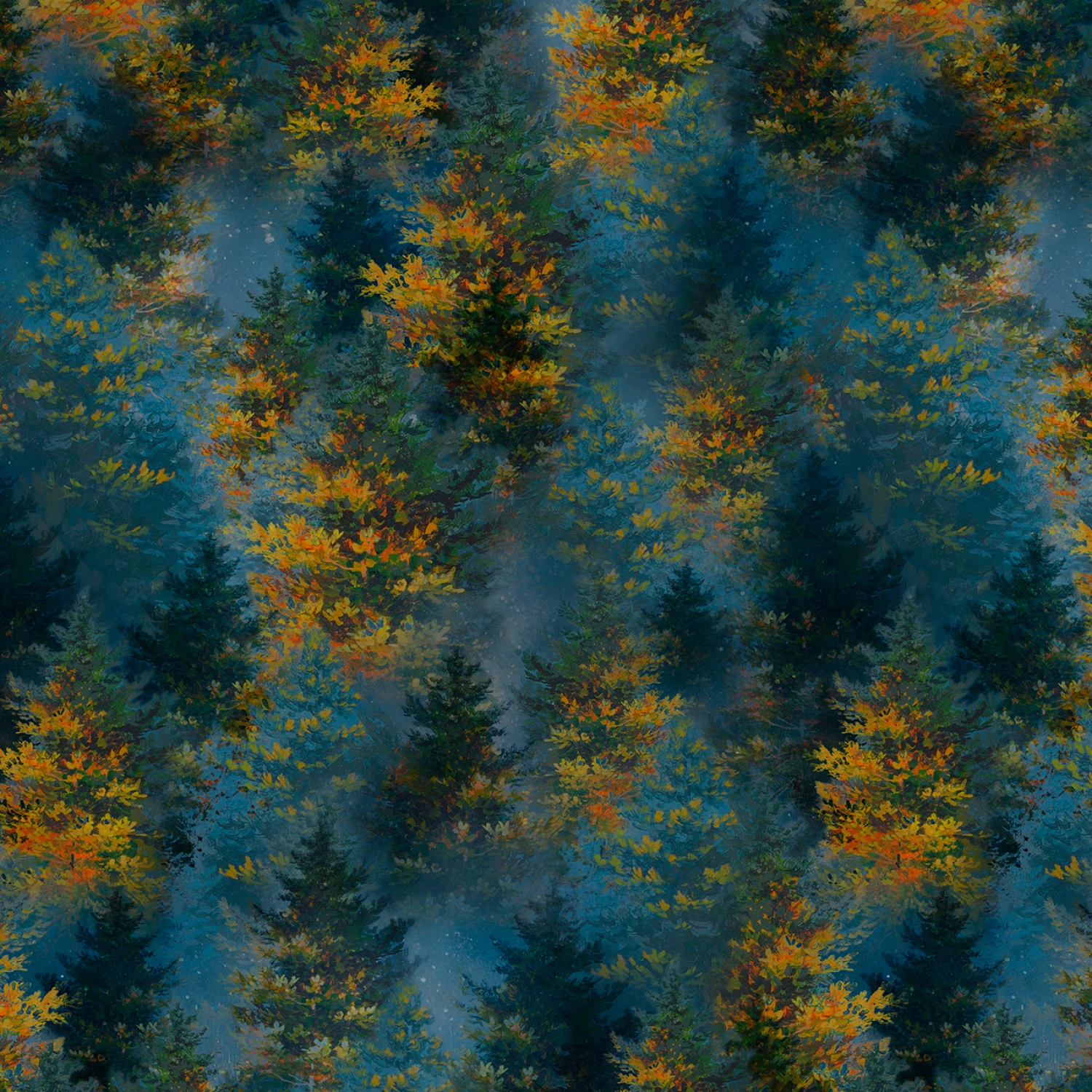 Fireside Serenity 6251 DB Allover Trees P and B Textiles