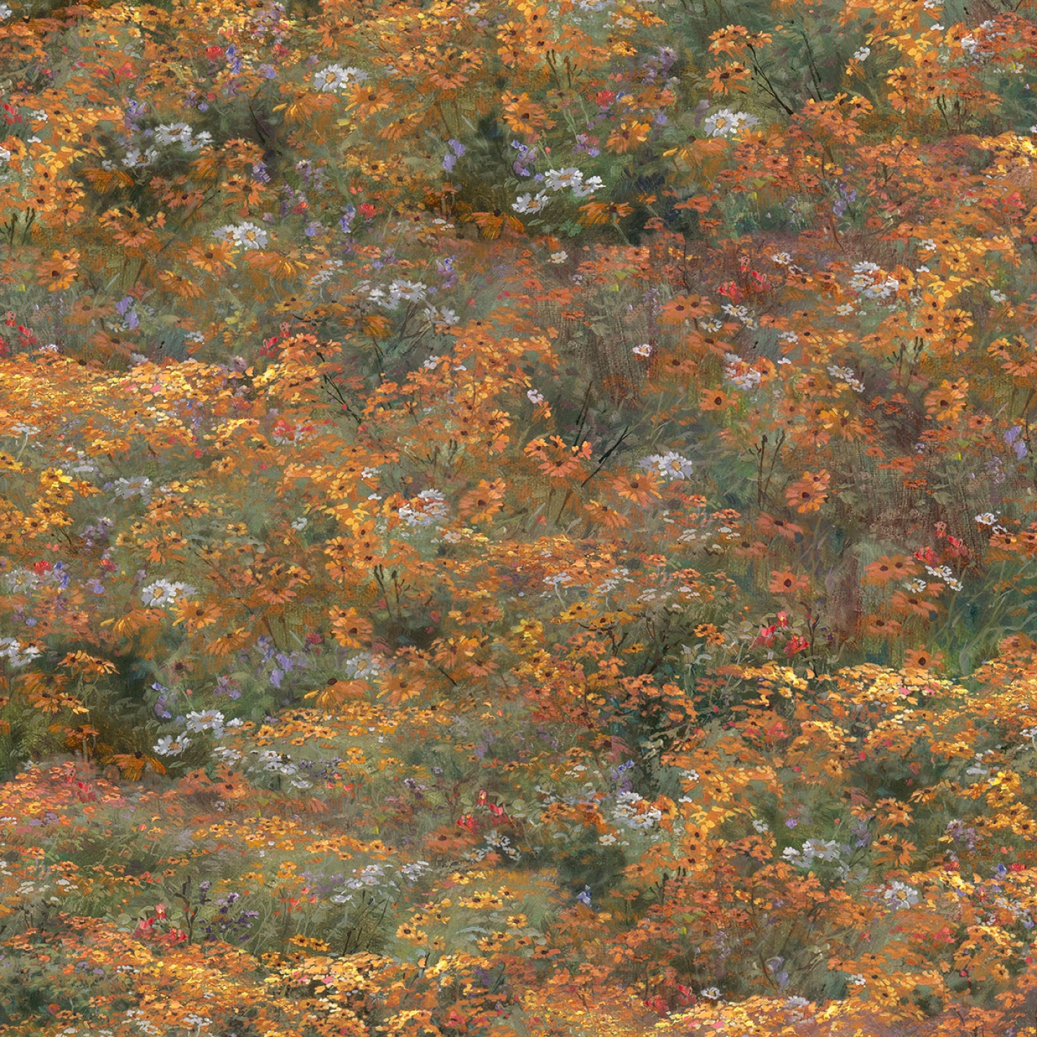 Light Keepers Cove 6407 GY Wildflowers Field P and B Textiles