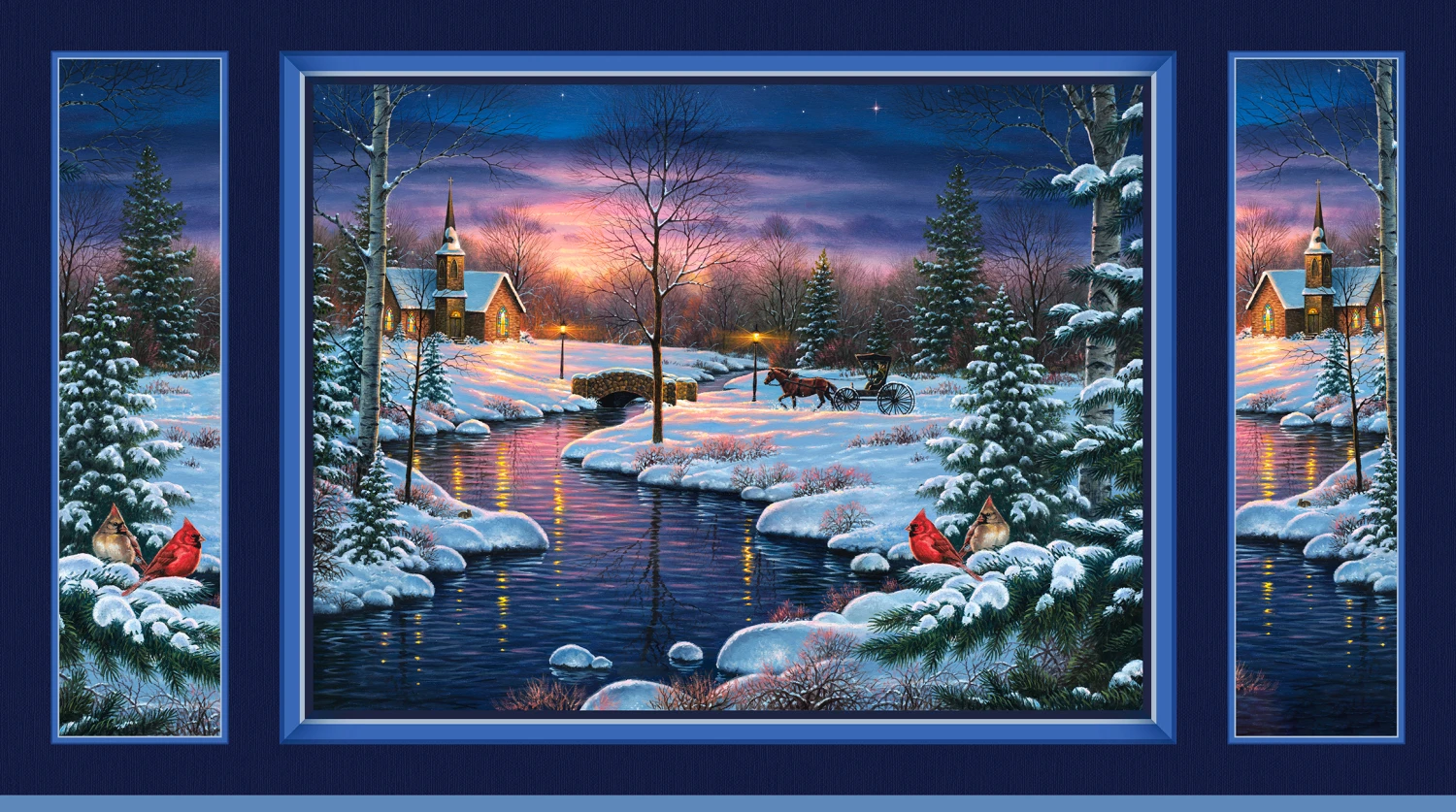 Natures Noel 6242 PA Holy Night Panel  P and B Textiles