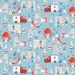 Caring Gnomes 14113 50 Scenes Sky Blue Benartex