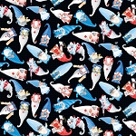 Caring Gnomes 14116 12 Tossed Medical Gnomes Black Benartex