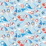 Caring Gnomes 14116 51 Tossed Medical Gnomes Light Blue Benartex