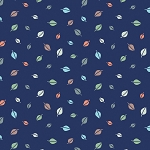 Cozy Forest Flannel 14712F 57 Navy Leaves Benartex