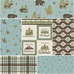 Lets Get Lost in the Woods Vintage Blue Collection 1 Yard Bundle Riley Blake