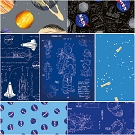 Outer Space by NASA Gray Collection 7 x  1 Yard Bundle Riley Blake