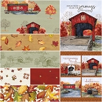 Covered Bridges in Fall Sage 8 x 1 Yard Bundle Riley Blake