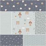 Cozy Bebe Light Blue 6 x 1 Yard Bundle Riley Blake