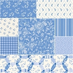 Penelope Blue 8 x 1 Yard Bundle Riley Blake