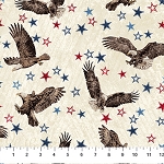 Stars and Stripes 13 27881 12 Beige Eagle Stars Northcott
