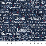 Stars and Stripes 13 27885 49 Navy Patriotic Words Northcott