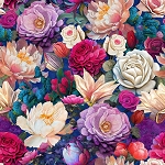 Midnight Garden 3553 50 Flowers Blank Quilting