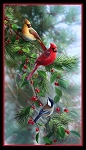 Birds and Berries 40003 Black Digital Panel Elizabeths Studio