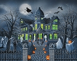 Ghostly Gathering AL56612C1 36 Inch Digital Panel David Textiles
