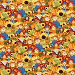 Multi Scarecrow Family AL56932C1 Digital Print David Textiles
