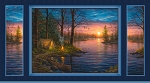 Autumn Retreat Camping at the Lake 5581 PA Digital Panel P and B Textiles