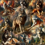 Wilderness Song BQ4181 90 Gray Wolves Blank Quilting