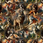 Wilderness Song BQ4181MK 90 Gray Wolves MINKY Blank Quilting