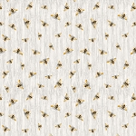 Honey Bee Farm CD2391 Grey Flying Bees on Word Texture Timeless Treasures