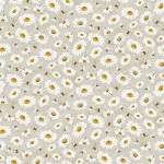 Honey Bee Farm CD2397 Grey Tossed Bee and Daisy Florals Timeless Treasures