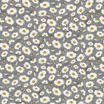 Honey Bee Farm CD2397 Slate Tossed Bee and Daisy Florals Timeless Treasures