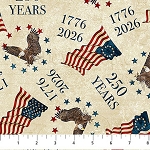 America 250 Stonehenge DP28370 12 Beige 1776 Flag Northcott