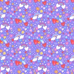 Playtime Flannel Prints F10451 V Violet Hearts and Rainbows Maywood Studio
