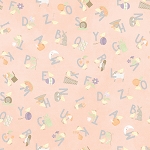 Little Chicks Flannel F10562 C Peach Alphabet Tossed Maywood Studio