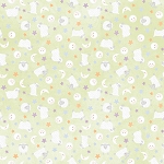 Little Chicks Flannel F10564 G Green Lambies Moons Maywood Studio