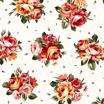 Harvest Rose Flannel F10631 E Bouquets Cream Maywood Studio