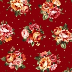 Harvest Rose Flannel F10631 R Bouquets Red Maywood Studio