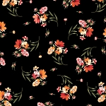 Harvest Rose Flannel F10632 J Tossed Floral Black Maywood Studio