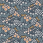 Little Swan Flannel F14693 Navy Lakeside Floral Riley Blake