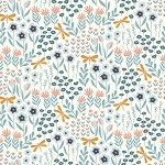 Little Swan Flannel F14693 White Lakeside Floral Riley Blake
