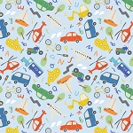 Flannel Automobiles F14695 Sky Riley Blake