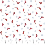 Little Donkeys Christmas Flannel F25330 10 White Multi Cardinals Northcott