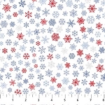 Little Donkeys Christmas Flannel F25332 10 White Multi Snowflakes Northcott