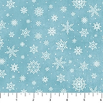 Woodland Woolies Flannel F27267 44 Aqua Snowflakes Northcott