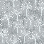 Secret Winter Garden Flannel F660 1  Light Grey Owl Orchard Lewis and Irene