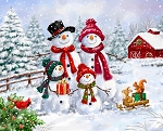 Snowman Family Digital Panel GL00754C1 36 x 44 Inch David Textiles