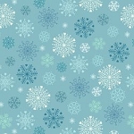 Snow Days Flannel LEIF72 2 Snowflakes Aqua Lewis and Irene