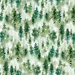 Misty Vistas 5542 G Green Tree Allover P and B Textiles