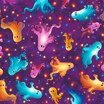 Ghosts Night Quilting D23087460 Purple Allover Ghosts Robert Kaufman