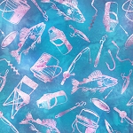 AMNSH 2025 SH186 540 Tossed Ice Fishing Blue Azure Island Batik