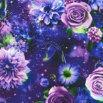Galactic Garden 24285 74 Sapphire Floral Butterfly Robert Kaufman