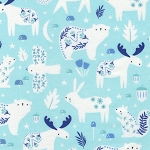 Gentle Night Flannel 22364 70 Aqua Robert Kaufman