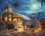 Christmas Joy TK20462C1 Nativity Digital 36 Inch Panel David Textiles