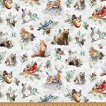 Winter Tales Digital W5389 113 Frost  Allover Forest  Animals Hoffman