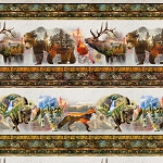 Nature Woven W5522 58 Animal Border Print Hoffman